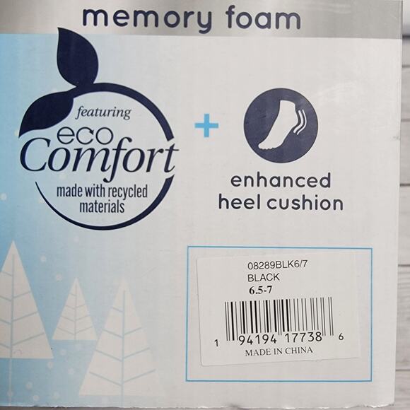 Isotoner Memory Foam Hoodback Comfort Slippers Black Size SM (6.5-7) - Picture 5 of 5